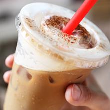Plastic cup and straw